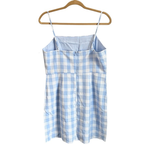 BP Plaid Square Neck Sundress Blue Size L - Picture 5 of 7